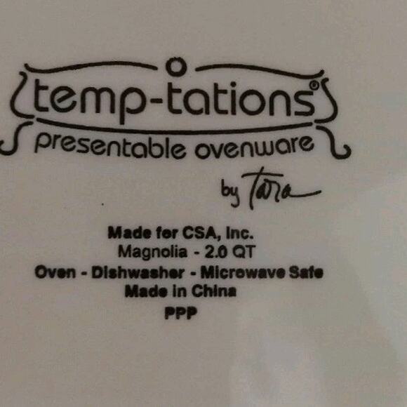 Temp Tations 9pc Casserole Bakers Set 2.5, 2.0 & 1.5qt Magnolia Design Embossed - Picture 8 of 12